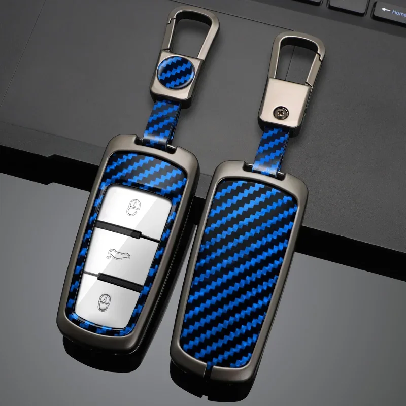 

Carbon Fiber Zinc Alloy Car Key Cover Case Bag Shell Holder Protection Skin For Volkswagen VW CC Passat B6 B7 362 365 Magotan