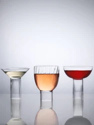 Glass Cups Ins Popular Home Use Creative Stripe Iced Americano Latte Cocktail Juicy Desserts Drinkware Europe Simple Style Round