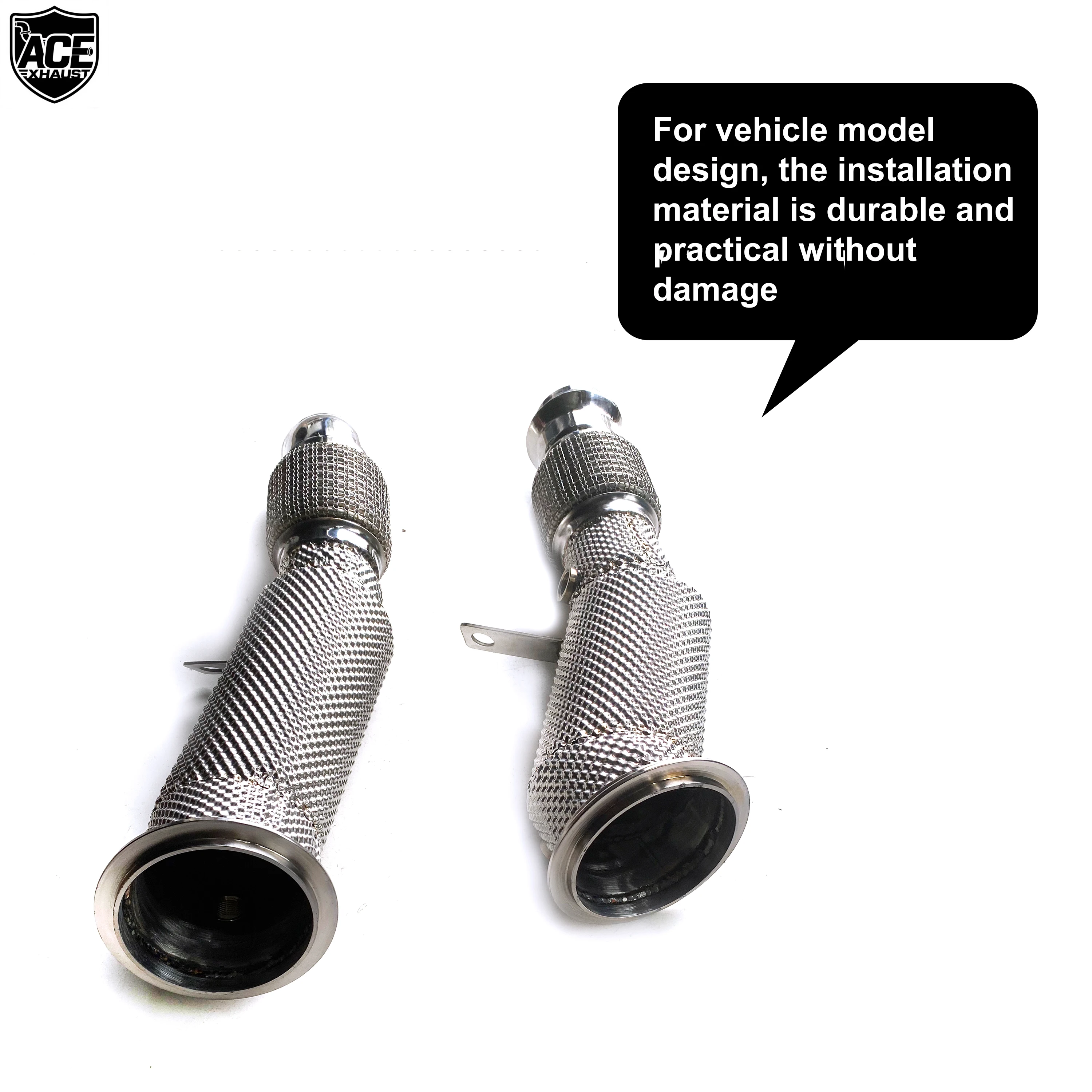 ACE SUS304 Hochleistungs-Downpipe für BMW N20 F30 G20 G28 325i 330i 2.0T B48 mit Katalysator Auspuffkrümmer Auspuffrohr – Detail 7