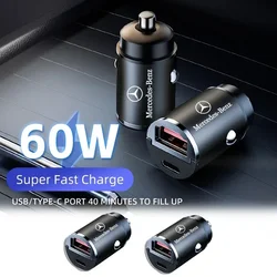 Car Charger USB Type-C Fast Charging Power Adapter For Mercedes Benz AMG W203 W206 W220 W205 W211 W212 W201 W210 W108 W168 A180