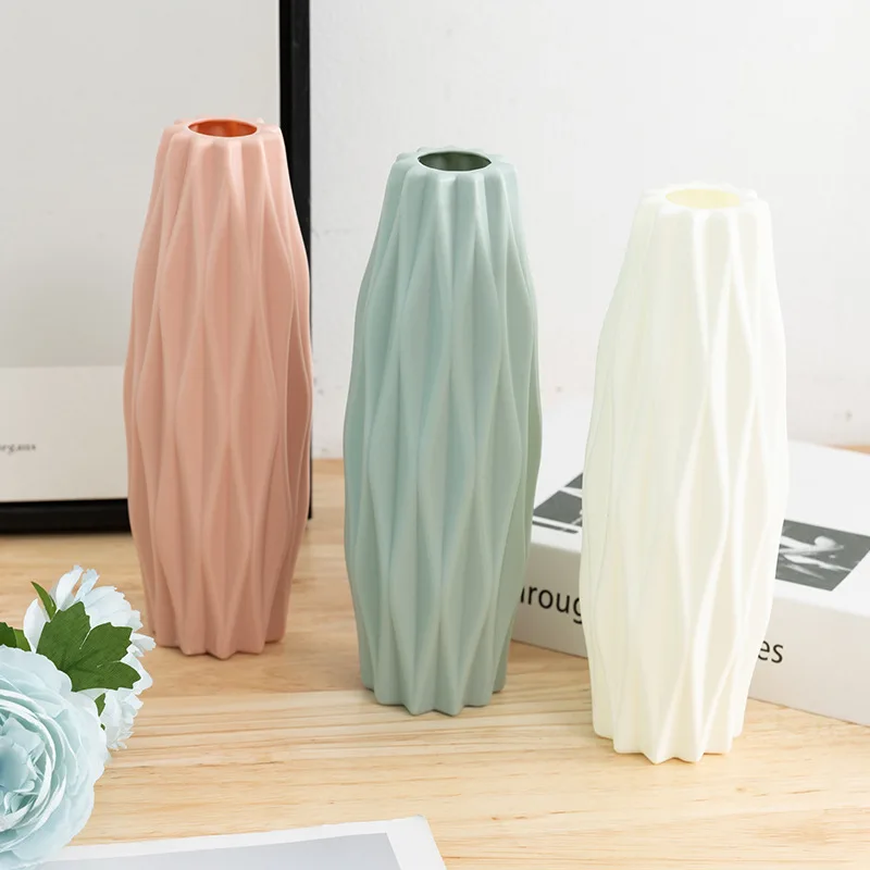 Modern Flower Vase Home Decoration Nordic Style Plastic Vases Flower Pot Basket Living Room Decor Ornament Flower Arrangement