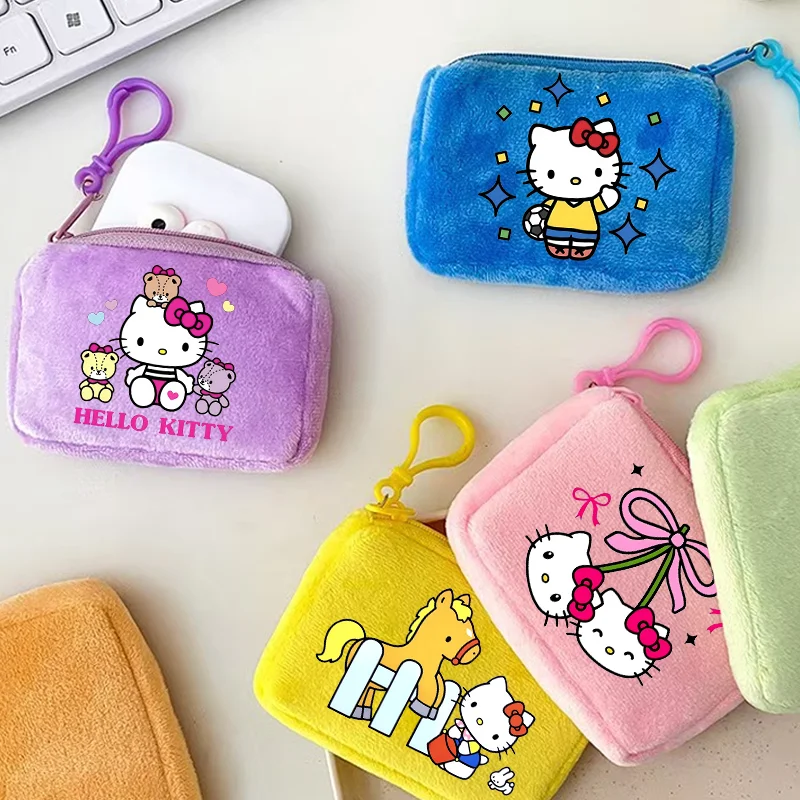 

Hello Kitties Wallet Kawaii Cartoon Anime Portable Key Coin Zipper Purs Fashion Macron Color Storage Bag Birthday Party Gifts