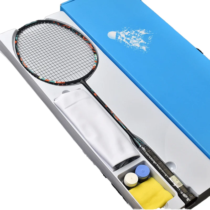 

Professional Durable Woven Carbon Fiber Lightweight High Rigidity High-Tension Defensive Type Badminton Racket Adults Single