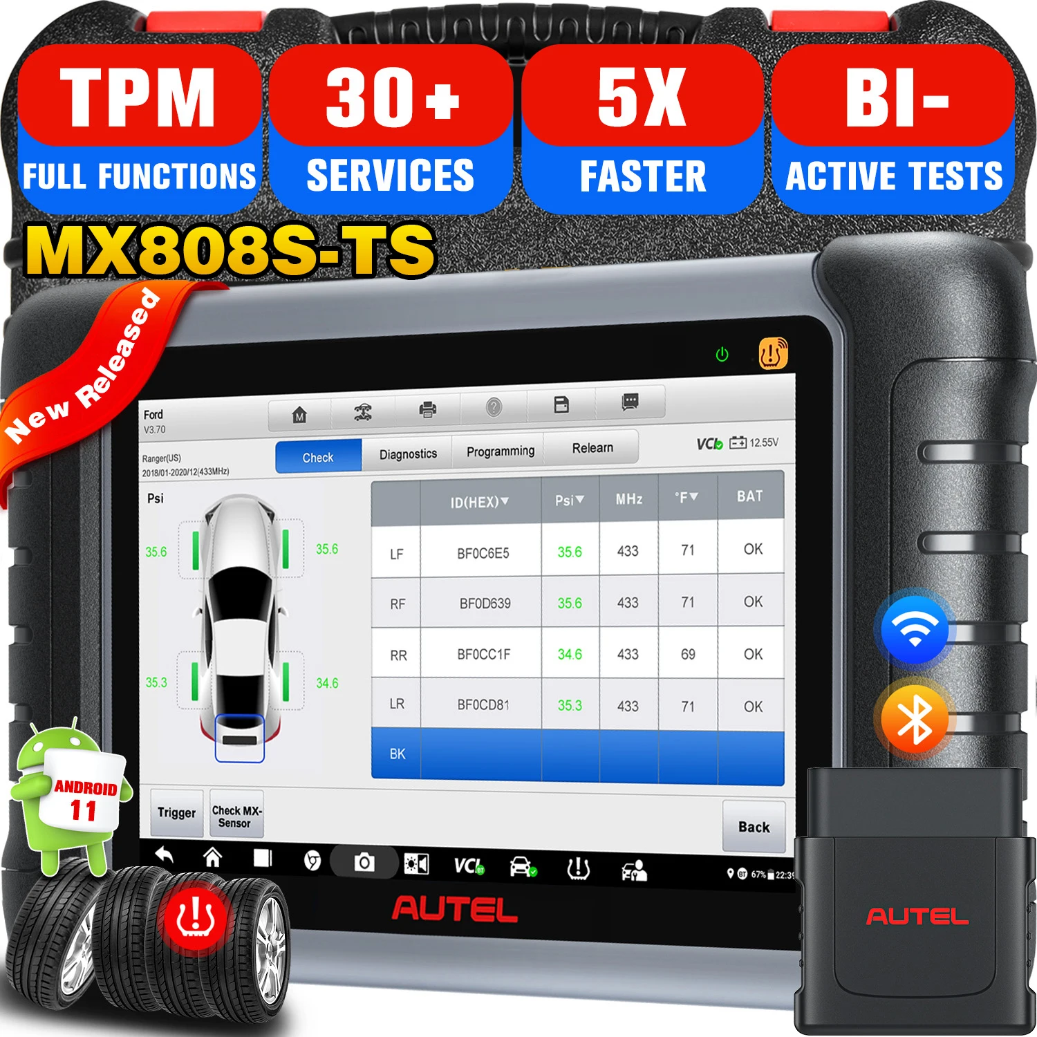 أفضل أداة تشخيصية للسيارات: Autel MaxiCheck MX808S-TS مع دعم التحقق التلقائي (Auto Auth)