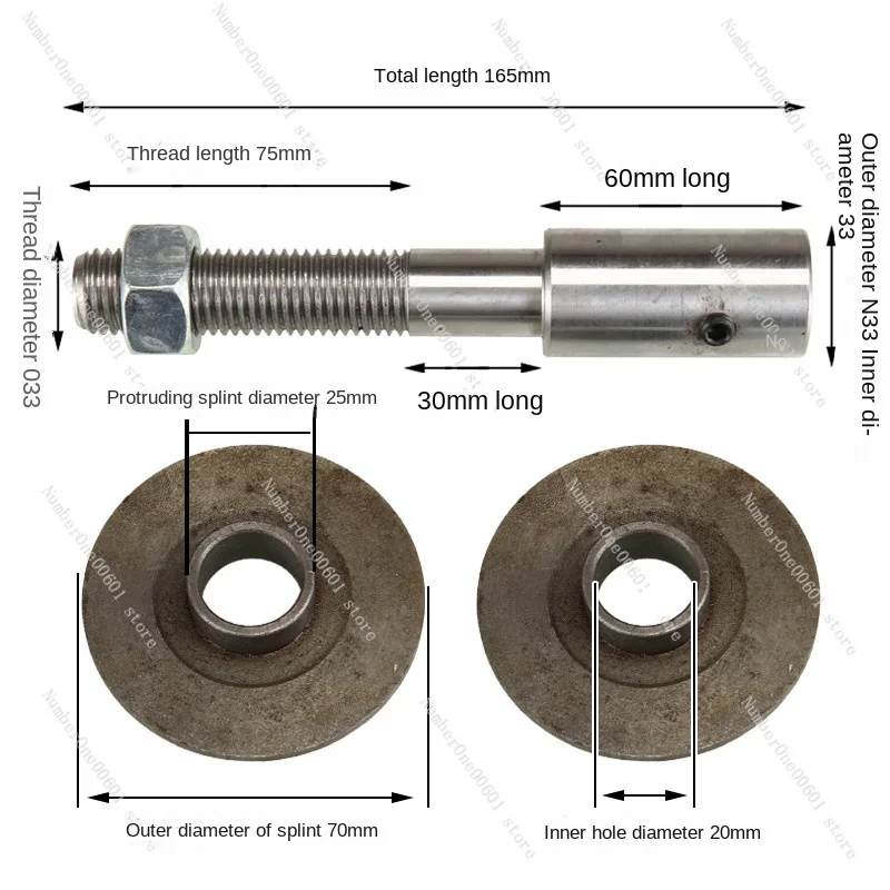 Bench Grinder Polisher Sander Accessories Thousand Blade Wheel Conversion Shaft Flat Shaft Platen Shaft 19mm Bore