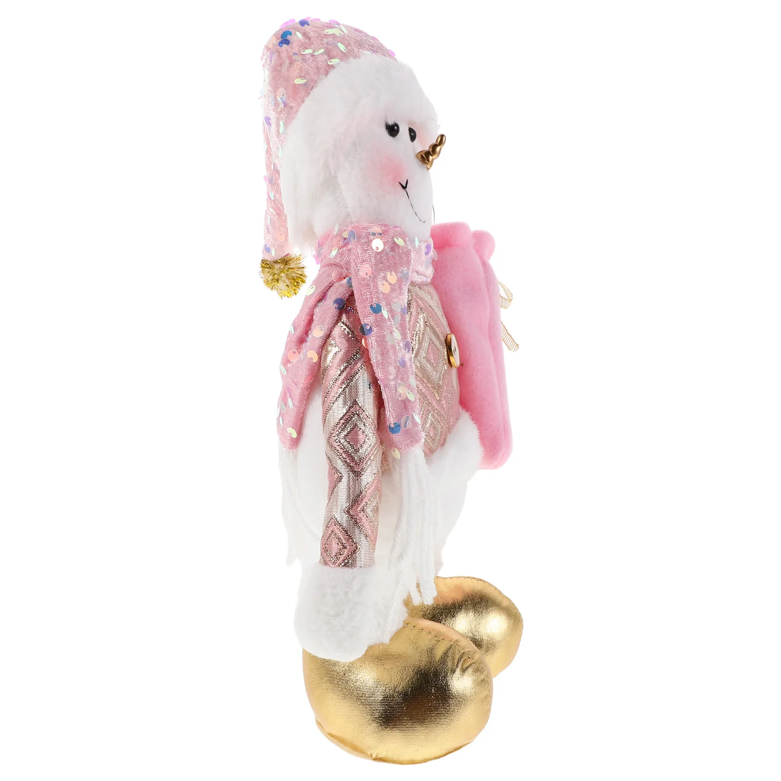 

Festive Decor Pink Adjustable Height Christmas Decoration Music Glow Holiday Desktop Ornament Window Display Party