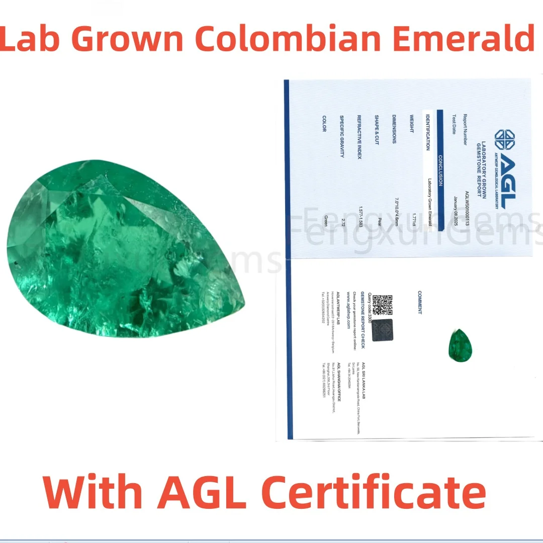 

Lab Grown Columbia Emerald Oval Cut Top Hand Cut With AGL Certificate For Jewelry Ring Necklace Make