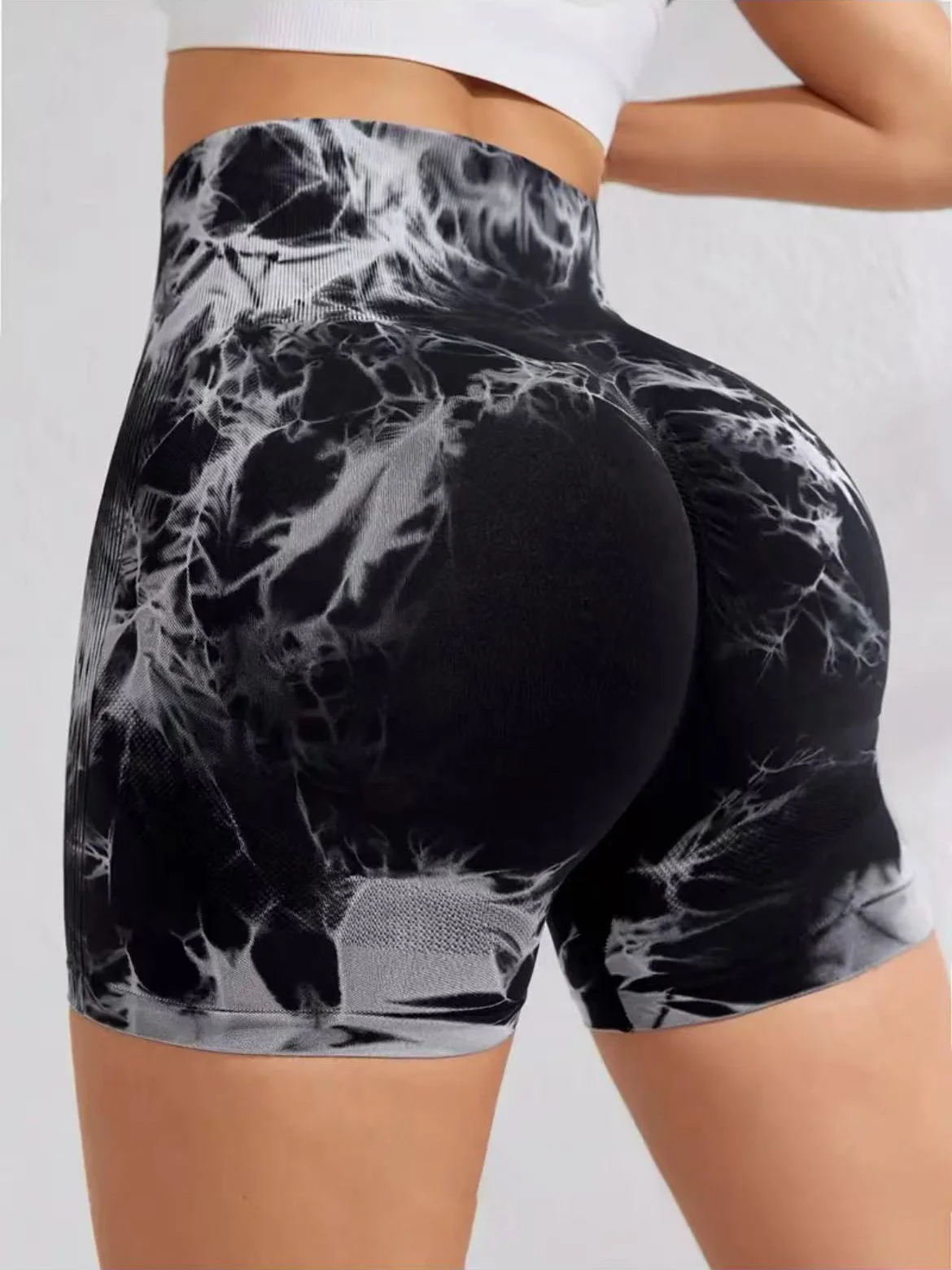 

Women's tie dye sports shorts, slim fit and lifted buttocks, suitable for various sports and daily wear combinations