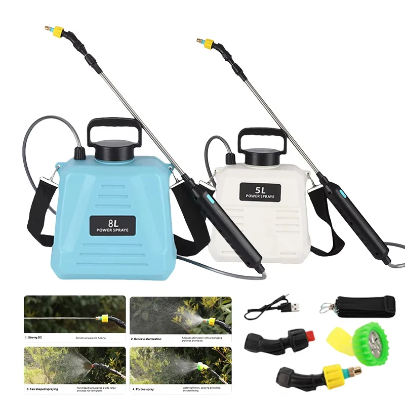 

5/8L Electric Sprayer Rechargeable Plant Sprayer Watering Can With Spray Gun High Pressure Garden Sprayer Irrigation Tools