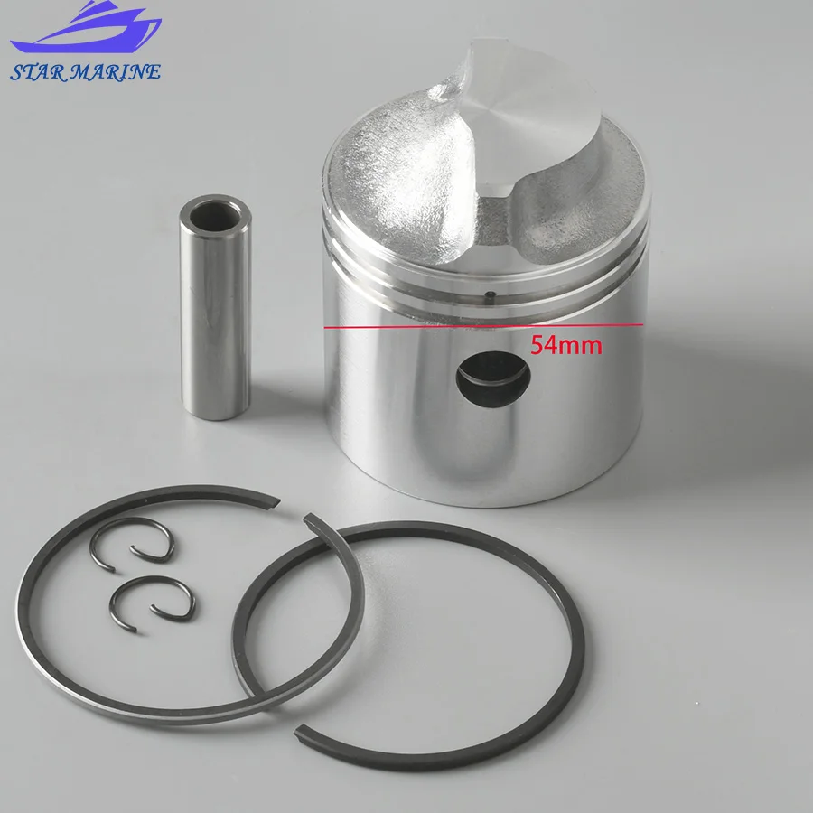 6E3-11631 Piston Set Std For Yamaha Outboard Motor Parts 5HP 2 Stroke 54MM 6E3-11631-00-98 6E3-11631-00 6E311631 Powertec Seapro