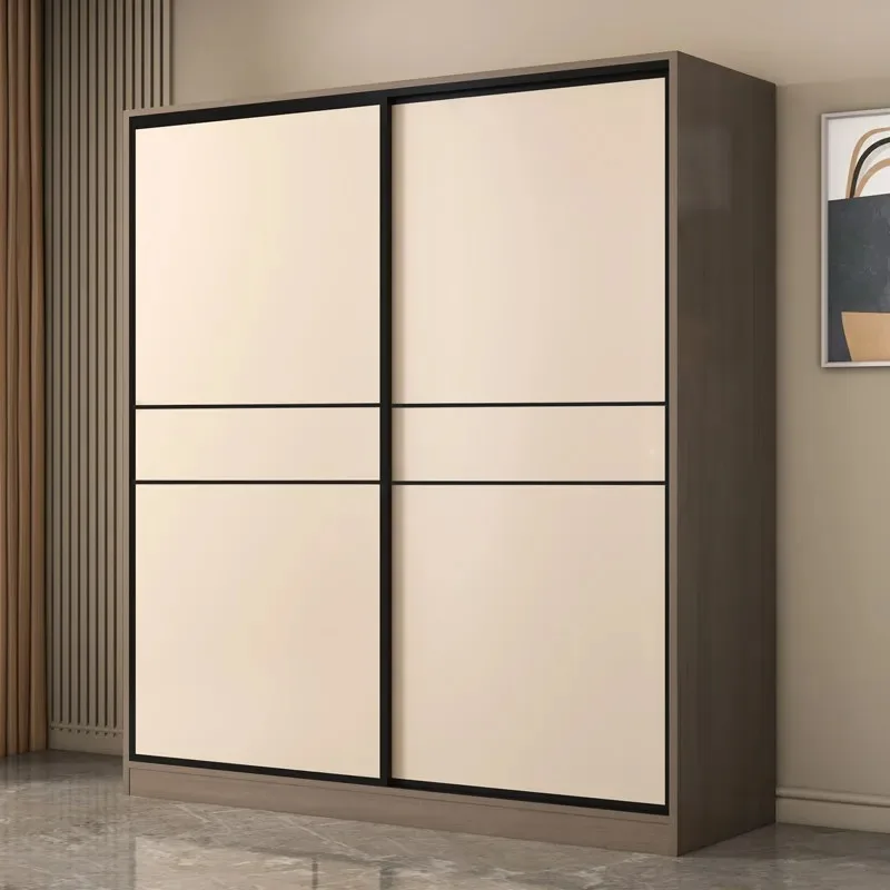#Simple Modern Durable Wardrobe Sliding Door Storage Cabinet For Bedroom Apartment Home Furniture