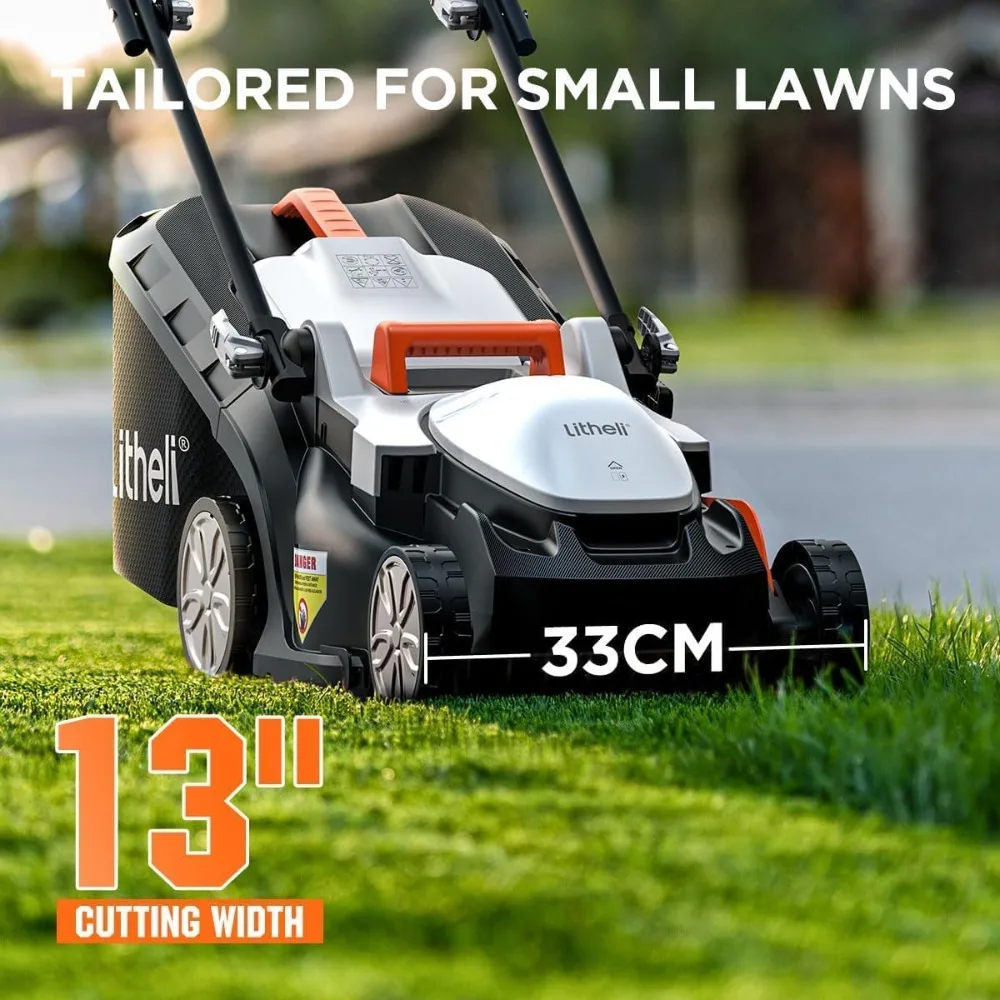 Cordless Lawn Mower 13 Inch, U20 Handy+ 20V Electric Lawn Mowers for Garden, Yard and Farm, 5 Heights Adjustment