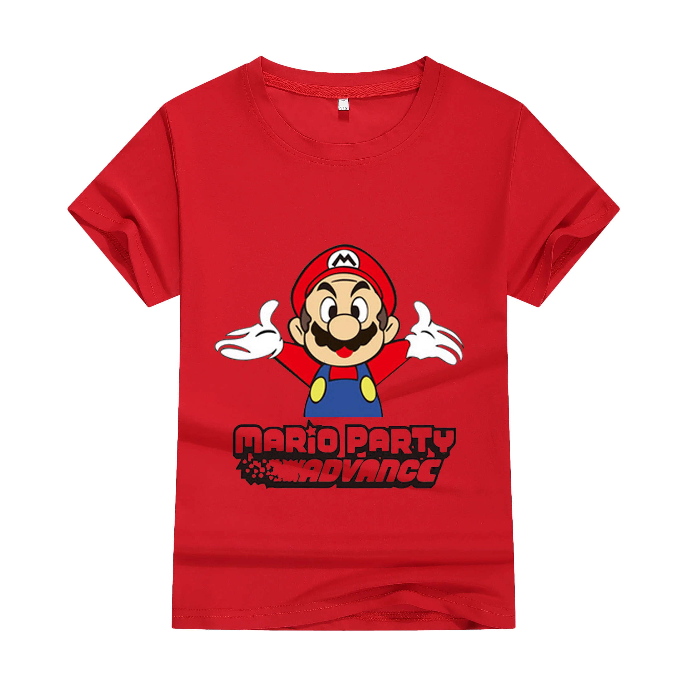 T-shirt Super Mario Bros pour enfants, 2024 coton, dessin animé, 100% T-shirt manches courtes col rond garçon fille, en coton imprimé, pour adolescents