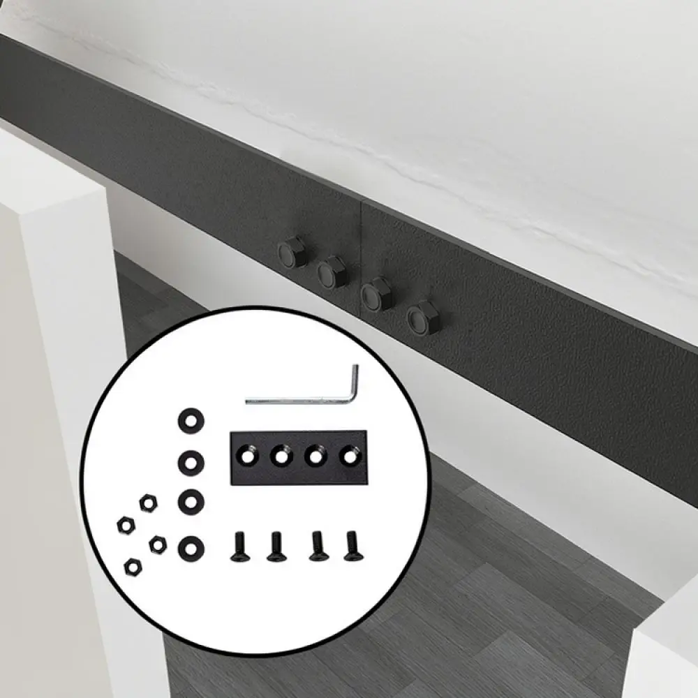 Heavy Duty Steel Rail Connector For JianSen Sliding Barn Door Hardware Track Extension Splicing Plate Accessory