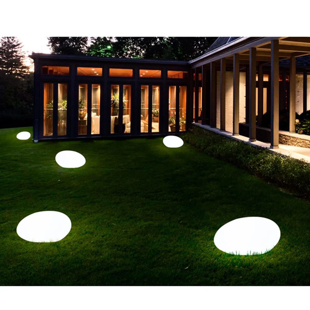 

Solar Powered Led Outdoor Stone Lamp Waterproof Garden Lawn Light For Pathway Pool Area With Built-In Ground Light