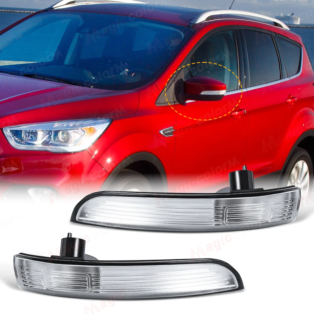 

Для Ford Kuga Escape Ecosport 2013 2014 2015 2016 2017 2018 2019 зеркало заднего вида указатель поворота индикатор бокового зеркала