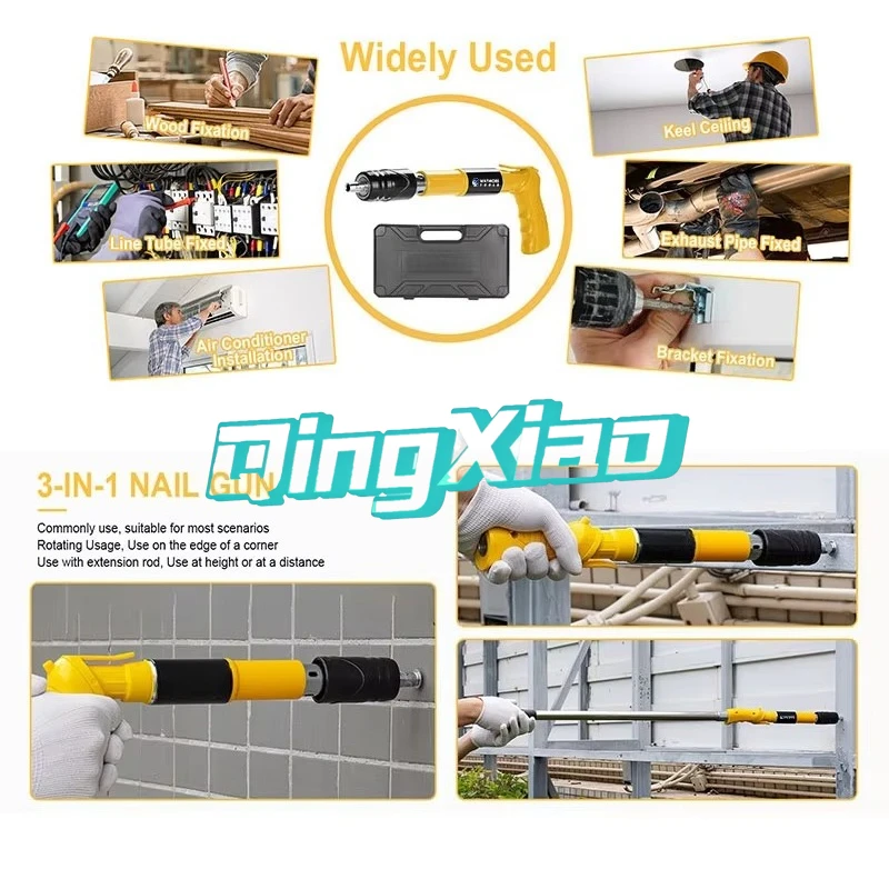 Mini Nail Shooting Fixer Silent Ceiling Tool Adjustable Power Fastening Tool For Ceiling Installation Concrete Wall Household