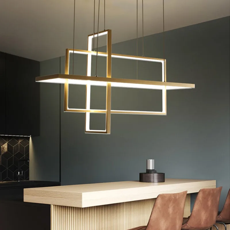 

Dining Room Chandelier Led Simple Modern Creative Personality Living Room Bedroom Dining Room Office Square Bar Chandelier
