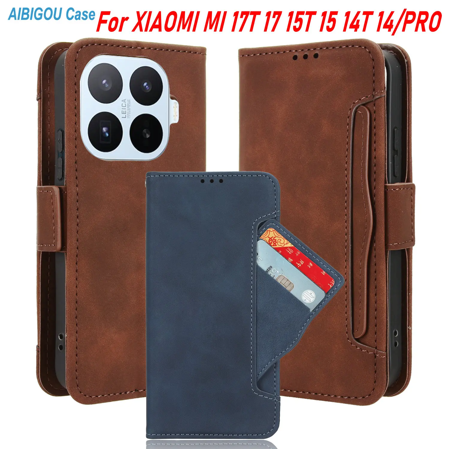 Für XIAOMI MI 17t 15t 15 PRO 14T 14 Ultra Luxus-Lederhülle Abnehmbarer Kartenhalter Brieftasche Buchmagnet-Cover Mi 14 15 17 Taschen