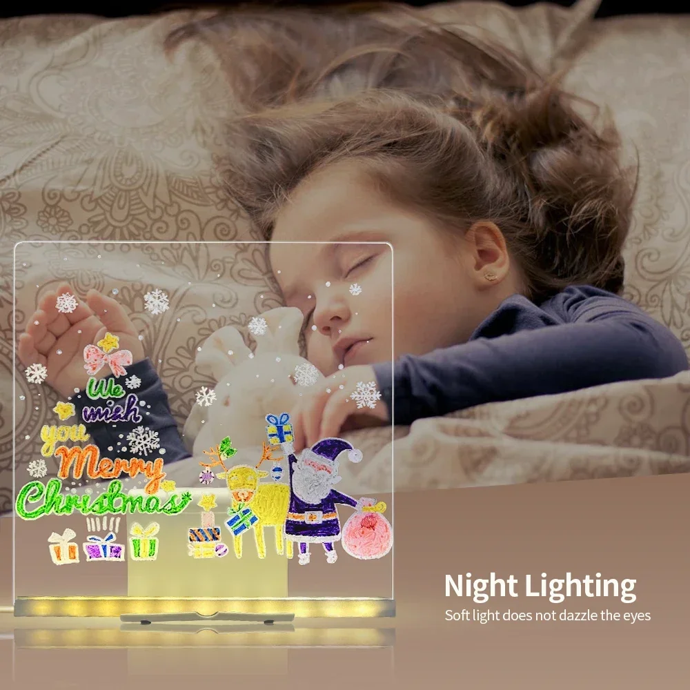 Interactive Glow-in-the-Dark Night Light Drawing Board: Illuminate Creativity