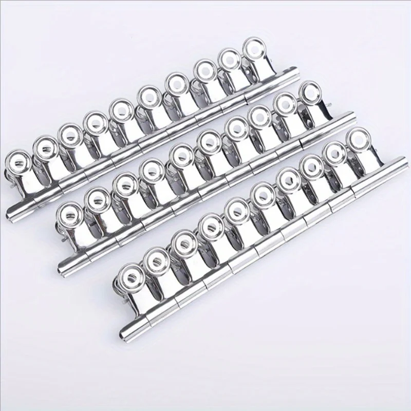 20Pcs Silver Metal Hinge Spring Binder Clips Multipurpose Kitchen Food Bag Photo Craft Office Document Organizer Clips