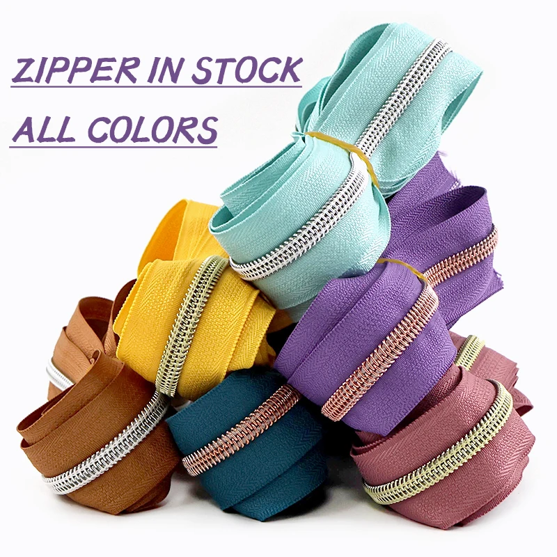 

5/10M 5# Nylon Zipper Long Coil Zip Roll Pocket Sealing Zips Clothing Decor Zippers Repair Kit DIY Handmade Sewing Accessories
