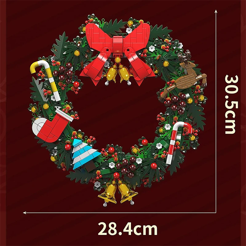 MOULD KING 10073 10074 MOC Christmas Wreath and Dried Flower Wreath Building Blocks Bricks Puzzle Toy Christmas Gifts For Kids