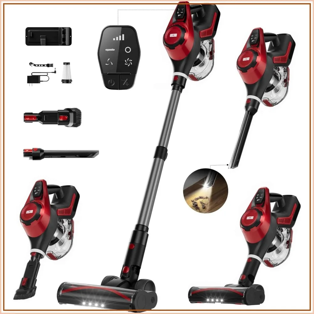 Cordless Vacuum Cleaner 45Kpa, Smart Display & 1.5L Dust Cup, 40mins Runtime, Lightweight Handheld for Pet Hair/Carpet/Hardwood/Car