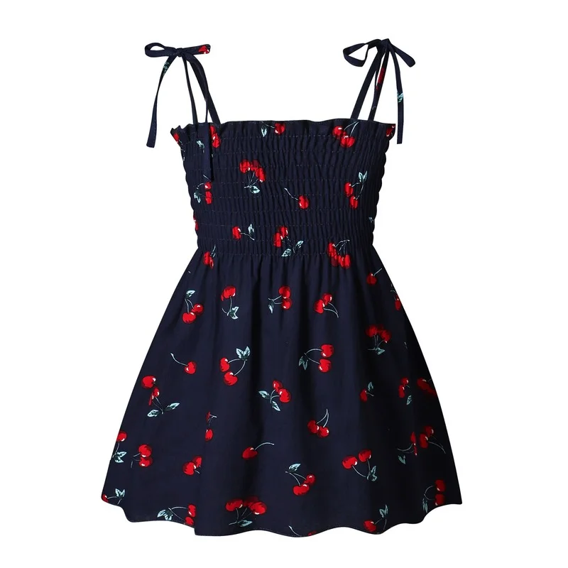 2024 Summer Baby Girl Floral Dress Children\'s Casual Toddler Kids Cotton Clothes Dress for Girls Sleeveless Sling Beach Sundress