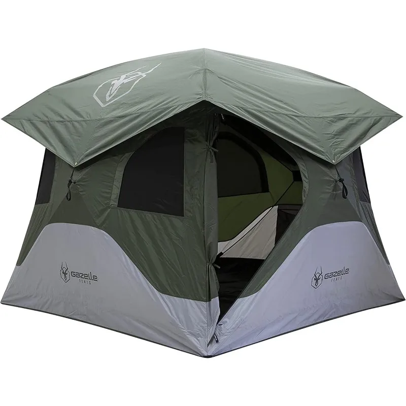 Tiendas de Campaña Gazelle ™ Carpa T4 Hub, Fácil de Instalar en 90 Segundos, Impermeable, Resistente a los Rayos UV, Piso Extraíble, Amplias Opciones de Almacenamiento, 4-