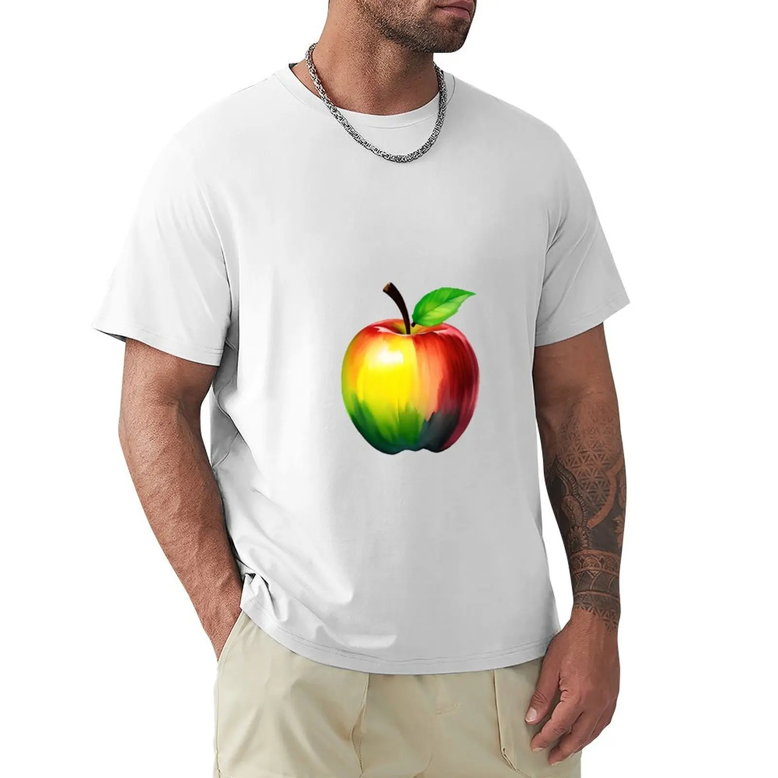 a design of fruit apple T-Shirt sweat sublime plus sizes mens t shirt