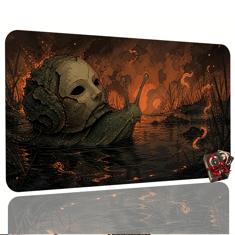 Dark fantasy skull shell snail playing card game mat, anti-slip mouse pad, card battle, home gatherings and competitions