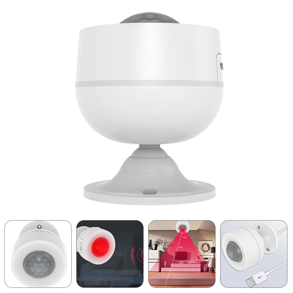 Sensor temperatur dan Alarm USB pintar Pir putih Abs