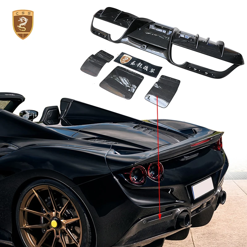 

Dry Carbon Fiber Body Kit For Ferrari F8 Nov Style Car Rear Bumper Diffuser Rear Lip Car Accessories Upgrade Parts Conversion