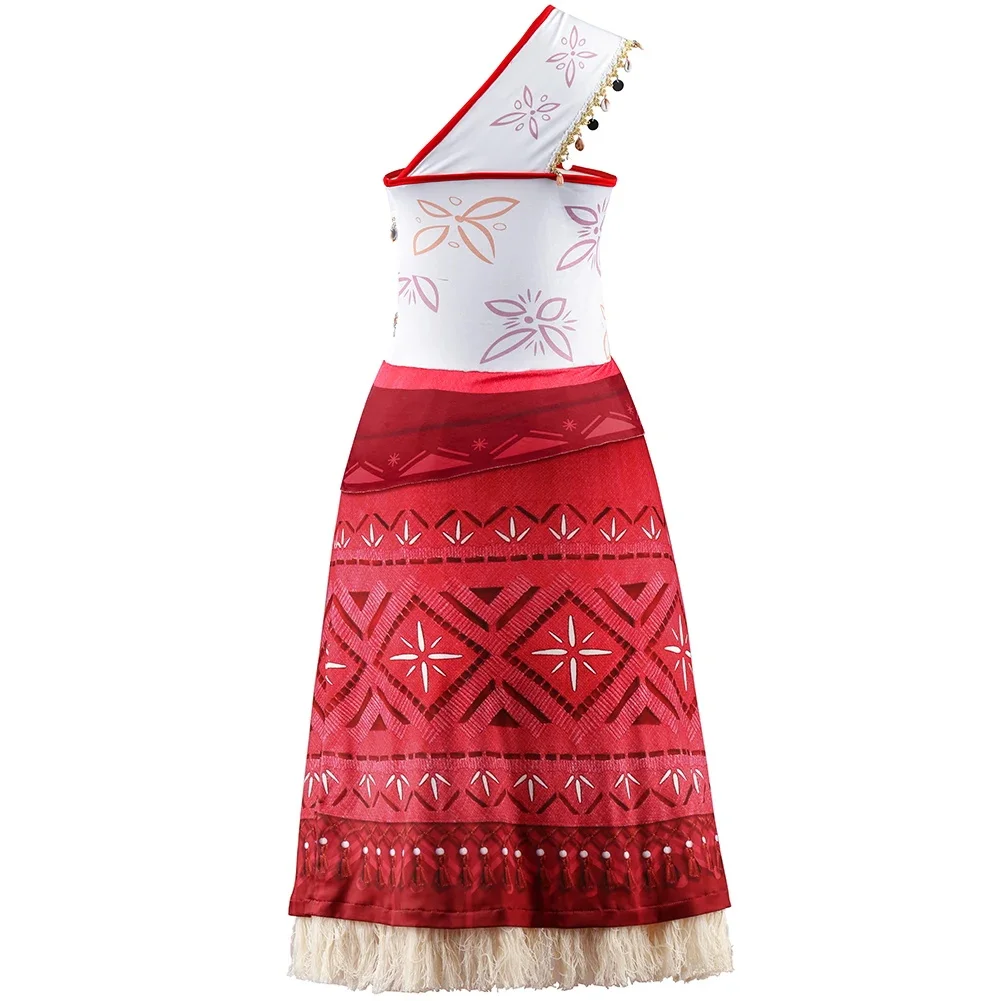 여자 영화 코스프레 모아 나 의상 술 치마 복장 성인 소녀 카니발 할로윈 복장을위한 바다 모험 공주 드레스