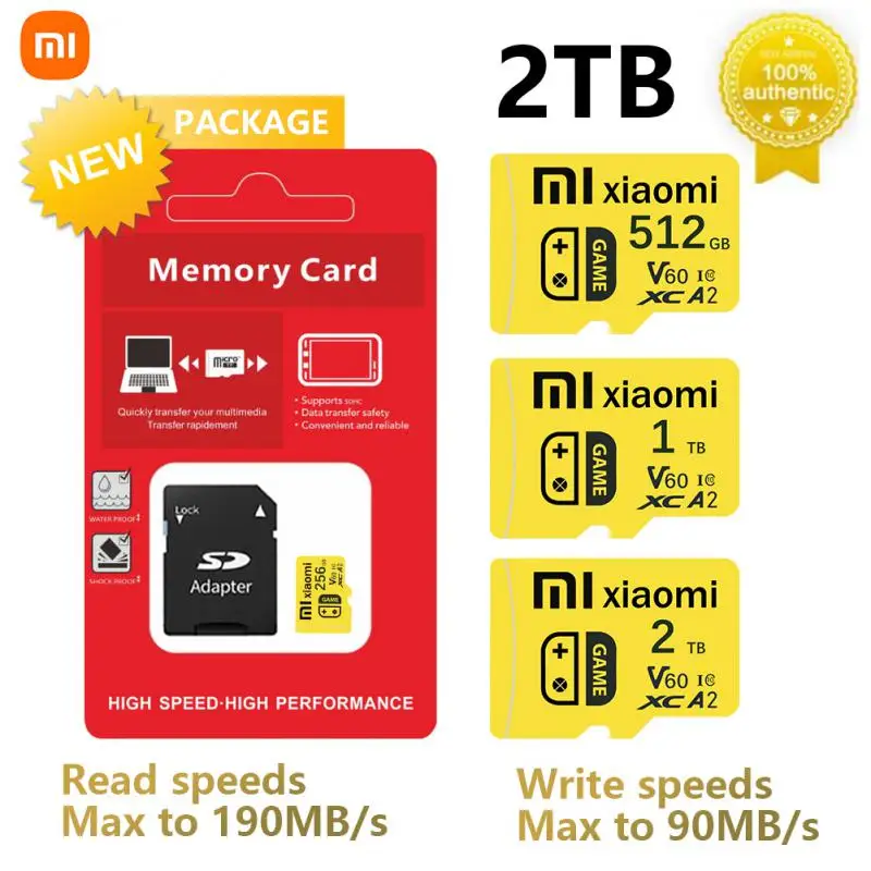 Xiaomi-Micro carte mémoire TF haute vitesse, A2 V30, 32 Go, 1 To, 128 Go, 512 Go, 256 Go, 100 Mo/s, stockage de données d'image pour téléphone, appareil photo, 2 To