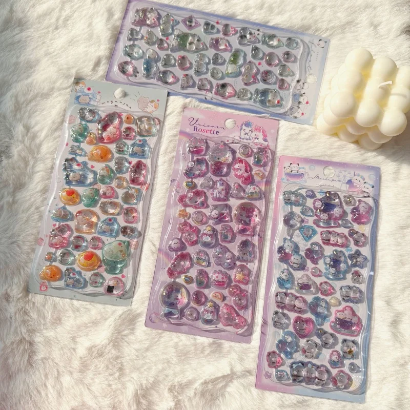 

Japanese-style cartoon crystal 3D embossed gem stickers for children's girls mobile phone decorations and rewards