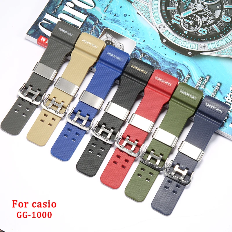 Resin Strap Suitable for Casio  Mudmaster GG1000 GWG100 GSG100 Men’s Watch Band Sports Waterproof Stainless Steel Loop