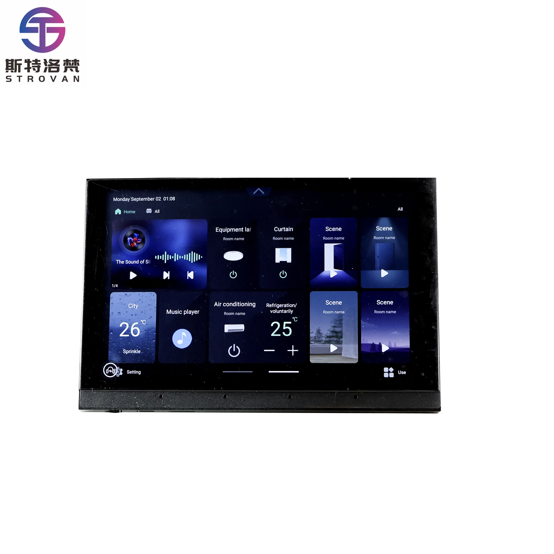 8 Inch Android 11 4 Zone 8 Speakers Music Host Smart Home  Control Panel Professional Audio System Wall Amplifier