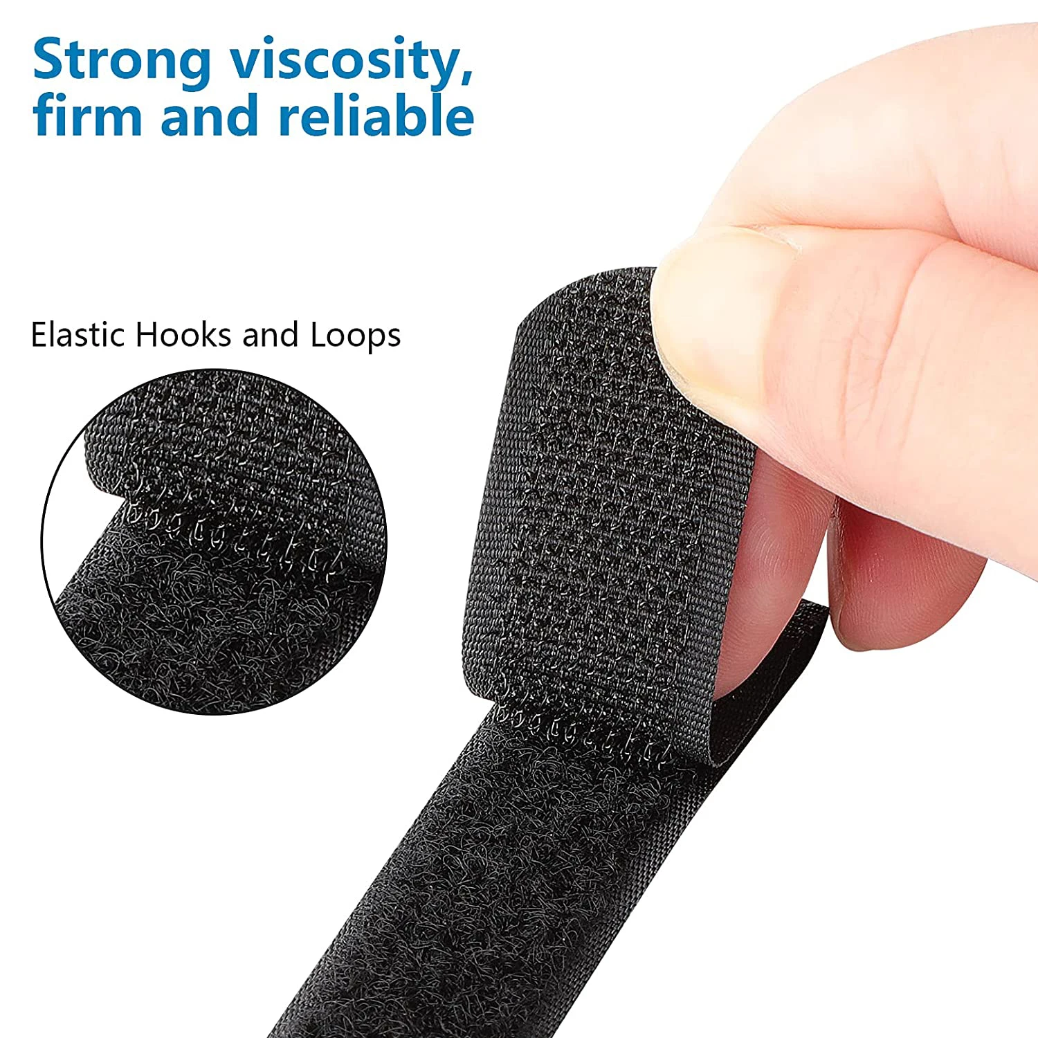 10pcs Reusable Nylon Cable Straps with Buckle for Cords Organizer Self-Adhesive Fastening Hook and Loop Cable Straps Management