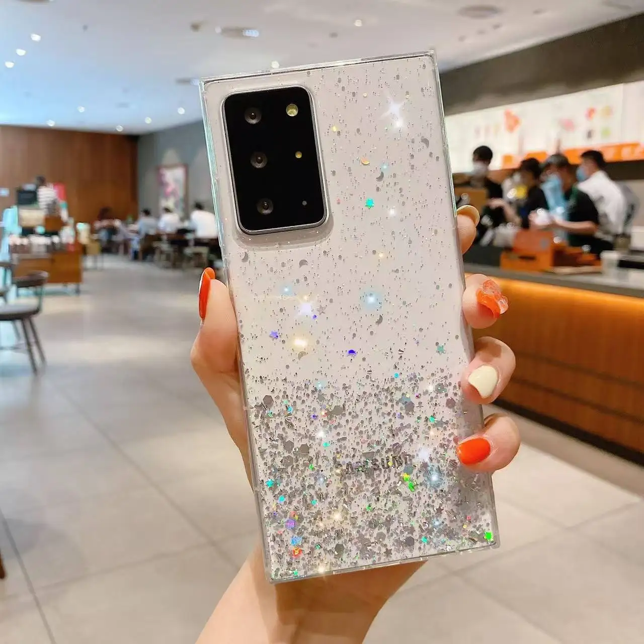 Image 3: Pour Samsung Galaxy S25 S24 S23 S22 S21 Ultra étui paillettes étoile paillettes clair mince étui pour Samsung S20 FE Note 20 Plus couverture