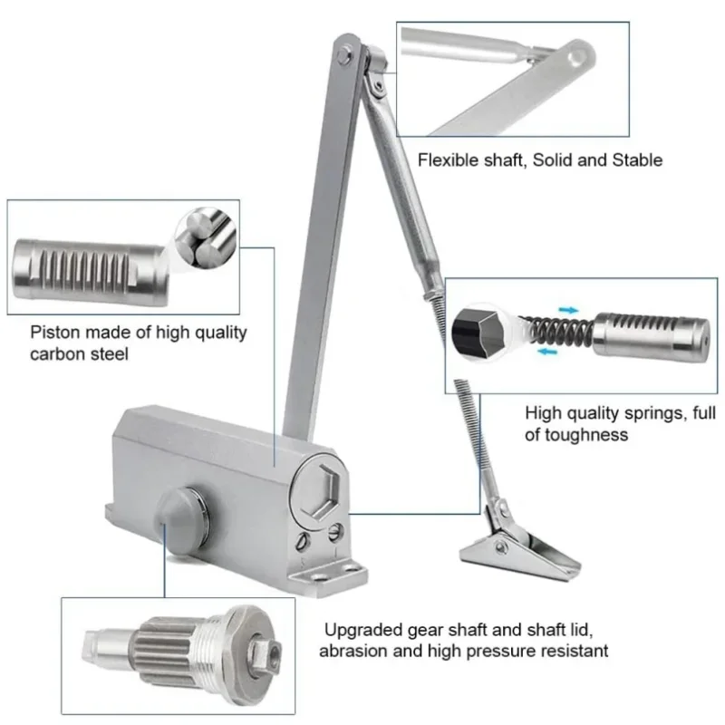 40-60 كجم الباب التلقائي أقرب 2 الربيع الهيدروليكي العازلة قابل للتعديل سرعة إغلاق الباب المعدات كتم لينة إغلاق الباب الأجهزة #2
