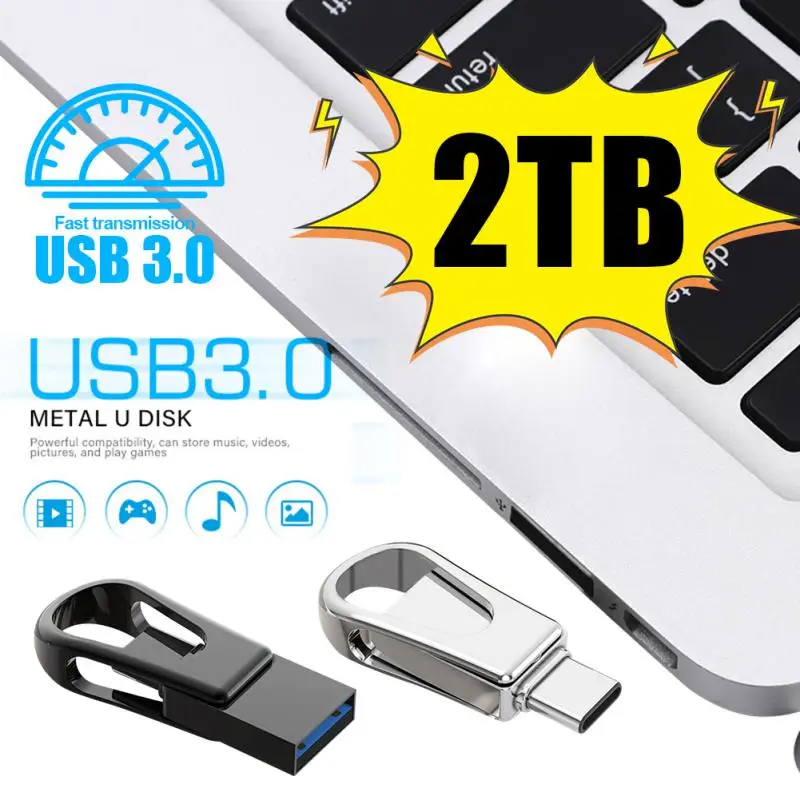 محرك أقراص فلاش USB مقاوم للماء ، محرك القلم ، قرص الذاكرة آيفون 15 برو ماكس ، نوع C ، OTG ، USB 3.0 ، 128GB ، 2 تيرا بايت ، 1 تيرا بايت