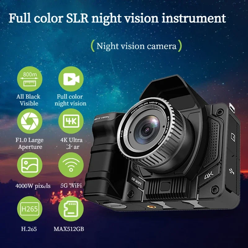 YYHC 17  4K Night Vision Security Camera Instrument WIFI APP Full Color Night Range 800m 40mp With 64GB Card for Camping