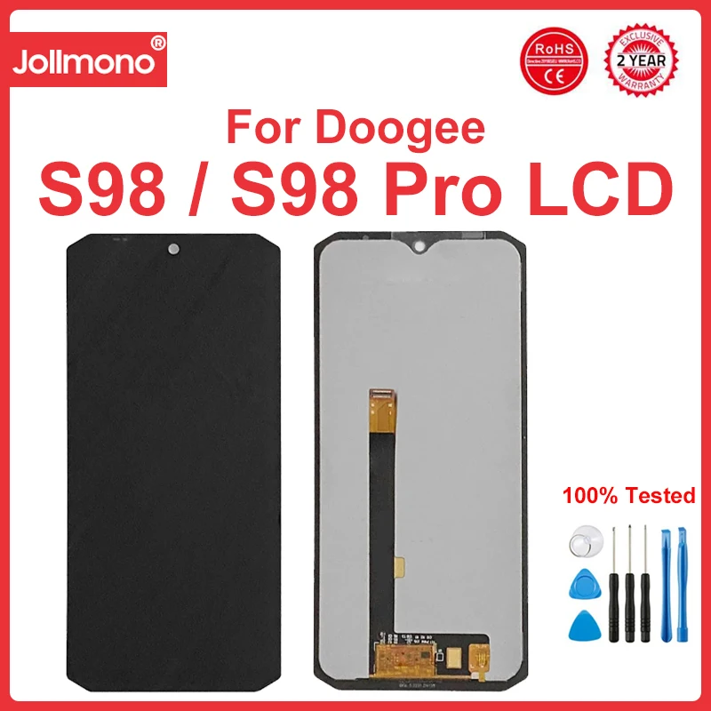 

ЖК-дисплей 6,3 дюйма Для DOOGEE S98 / S98 Pro + сенсорный экран в сборе, замена протестирована хорошо для телефона Doogee S98Pro