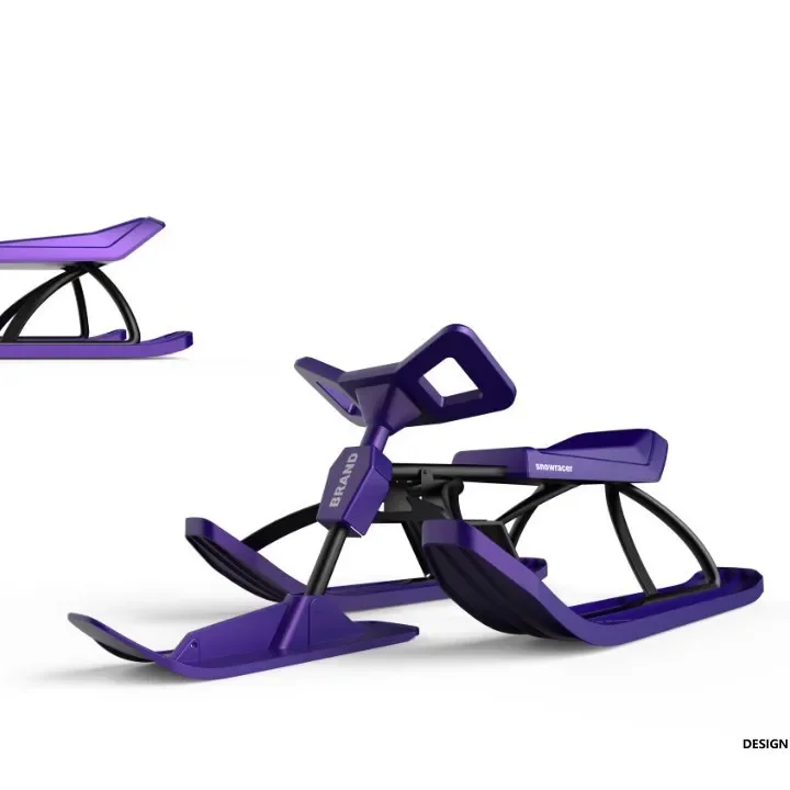 

High-value, ski cart, snowboard, snowmobile, children, adults, assisted free skating, pink, blue, black.