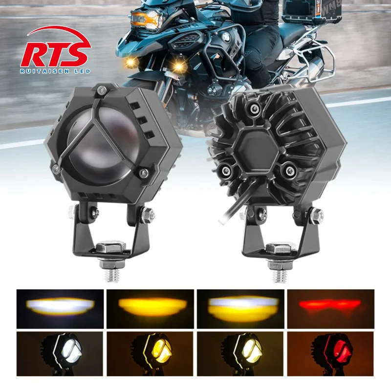 

30W Motorcycle LED headlight High Power Spotlight Light Four Colours Auxiliary Spotlight Car Trucks Off-road Fog Light 12V-80V