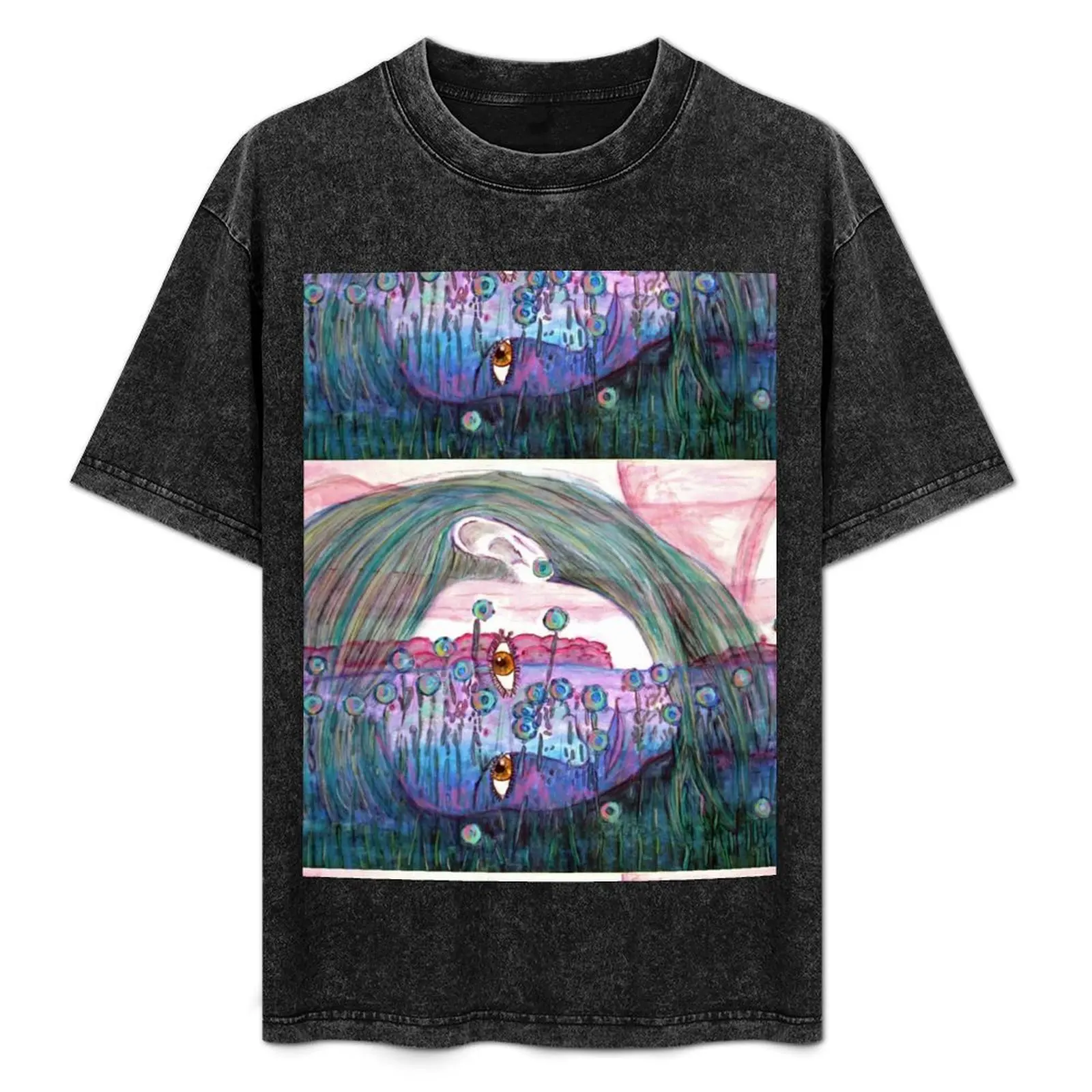 

Girl in a Field of Blue Flowers- Drawing T-Shirt new gifts and t-shirts hippie clothes plain t shirts men