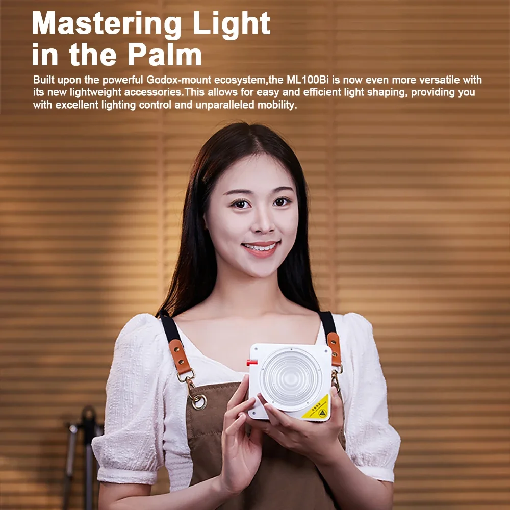 Godox ML100Bi LED الفيديو الضوئي 2800-6500K يدعم التحكم اللاسلكي أضواء السيلفي المحمولة للتصوير في الهواء الطلق بث الحياة