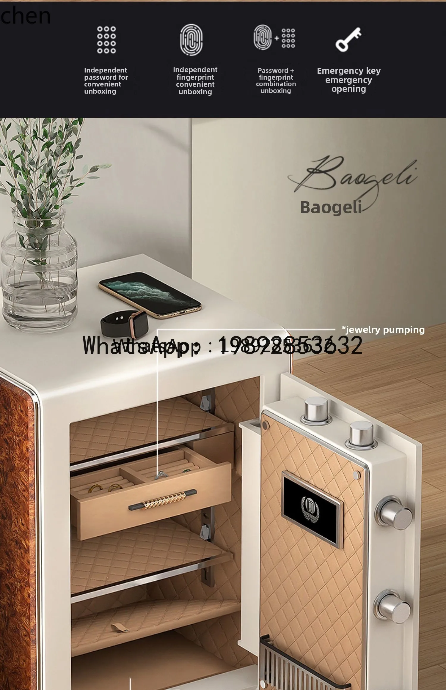 X8 anti-theft safe, fingerprint password, smart safe, all-steel wall entry home decoration accessories